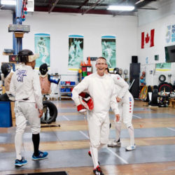Epee Fencers starting a bout
